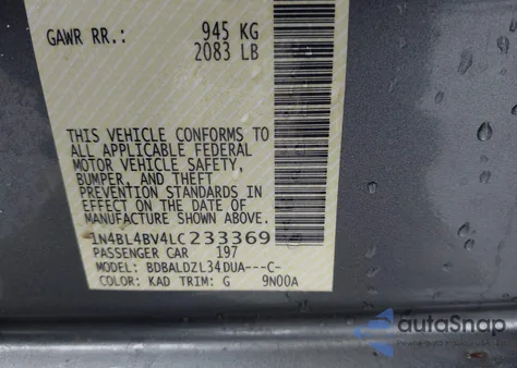 2020 Nissan Altima S Fwd from USA, damaged, VIN 1N4BL4BV4LC233369